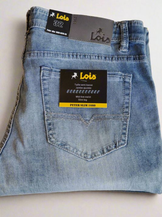 Lois Light Wash Peter Slim Jeans