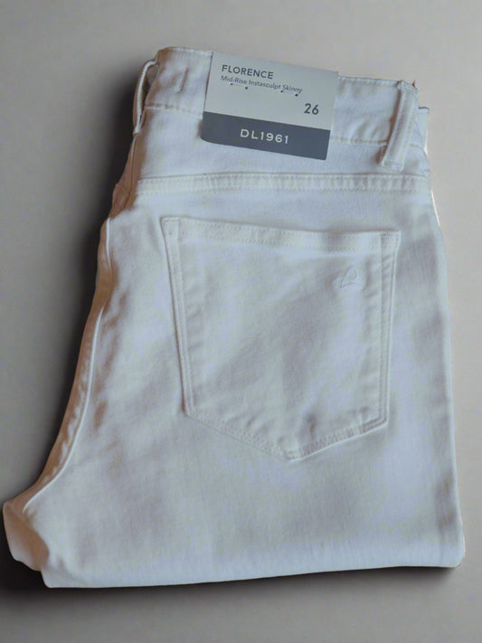DL1961 White Florence Instasculpt Skinny Jeans