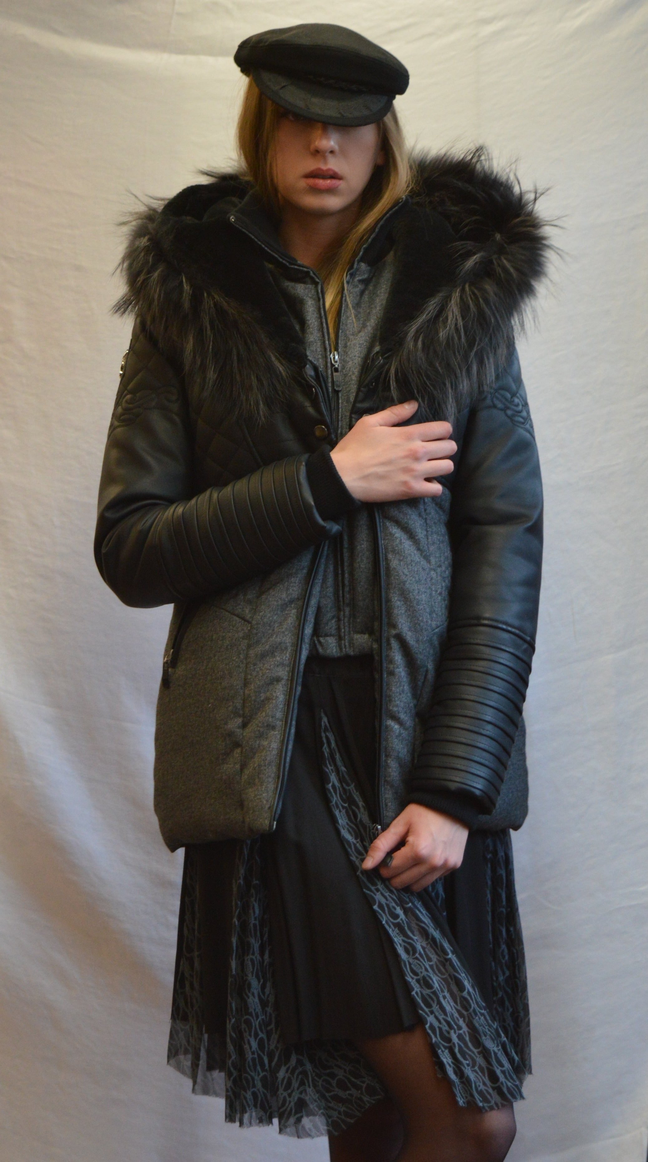 Fur lined winter outlet coat