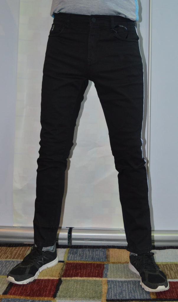 Point Zero Black Denim Jean with Sports Stripe Detail